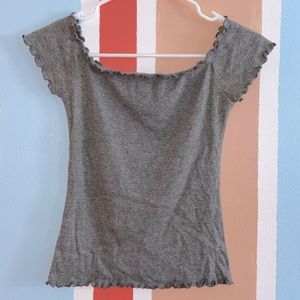 Hollister Grey Off the Shoulder Top